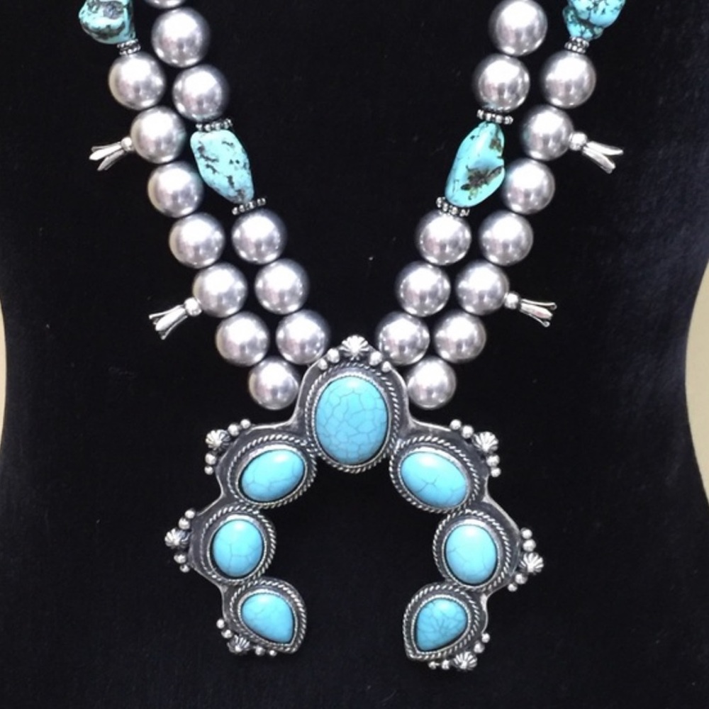 Stunning Squash Blossom Statement Necklace